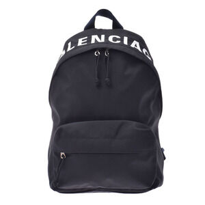 BALENCIAGA Backpack Black White Nylon Daypack